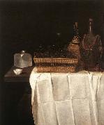 Sebastian Stoskopff Still-Life with Glasses and Bottles oil painting
